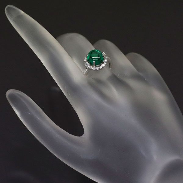 Pt900 トラピッチェ エメラルド ダイヤモンド リング 2.25ct D0.33ct Pt900 トラピッチェ エメラルド ダイヤモンド リング 2.25ct D0.33ct