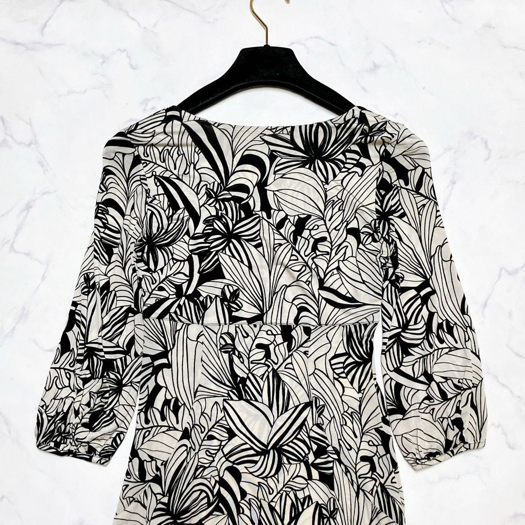 エポカ ジャージーワンピース 美ライン ボタニカル柄 伸縮性有 38 S