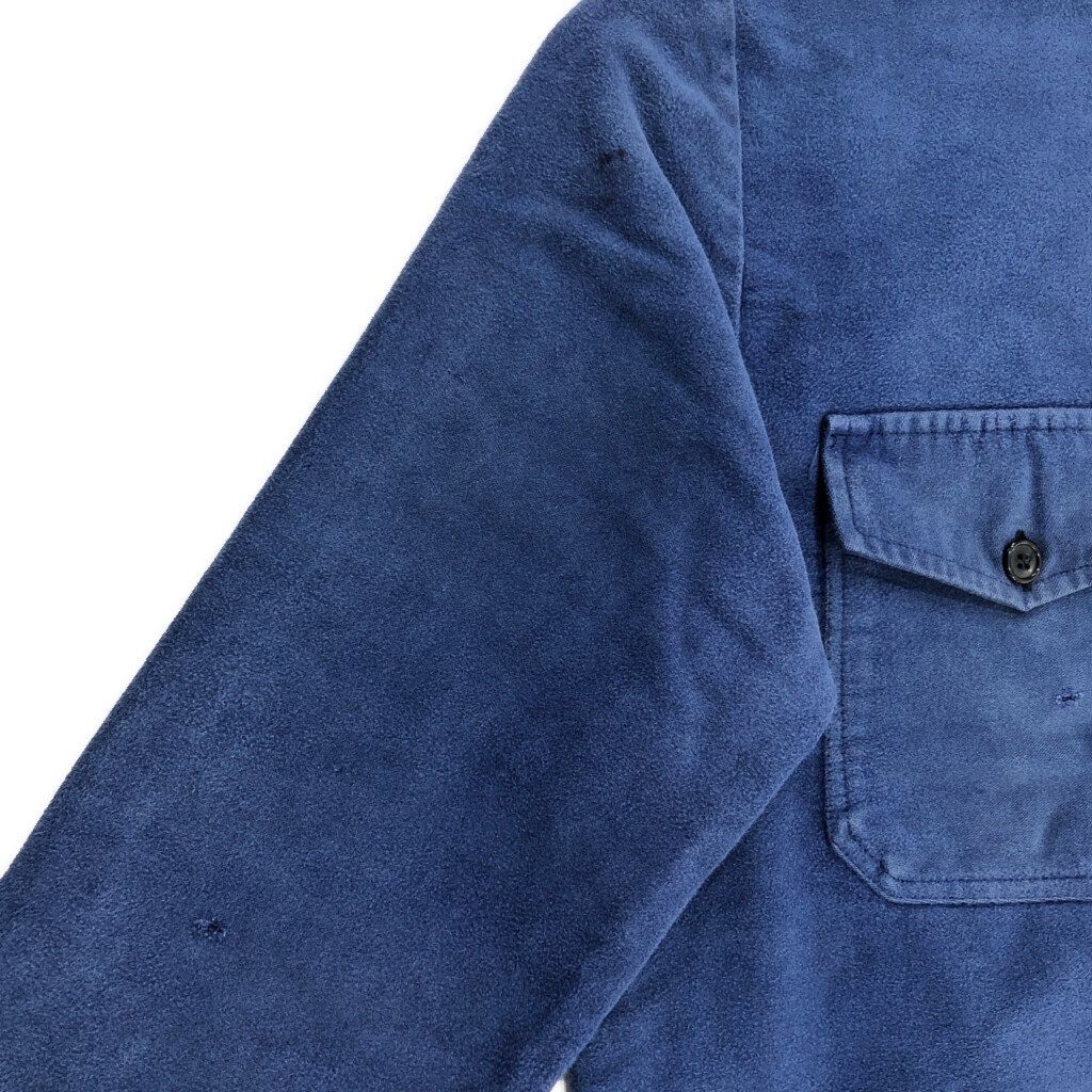 70年代 モールスキン フレンチワークジャケット ヴィンテージ ユーロ ブルー(メンズ 52) 古着 V1425