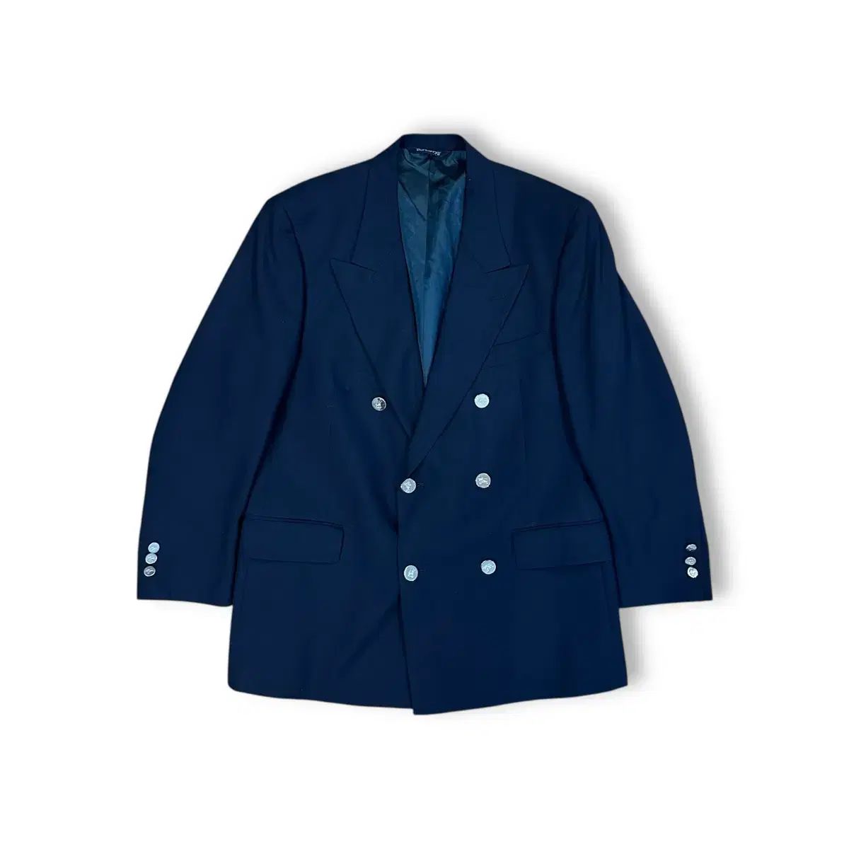 バーバリー ネイビー ダブル ボタン ブレザー