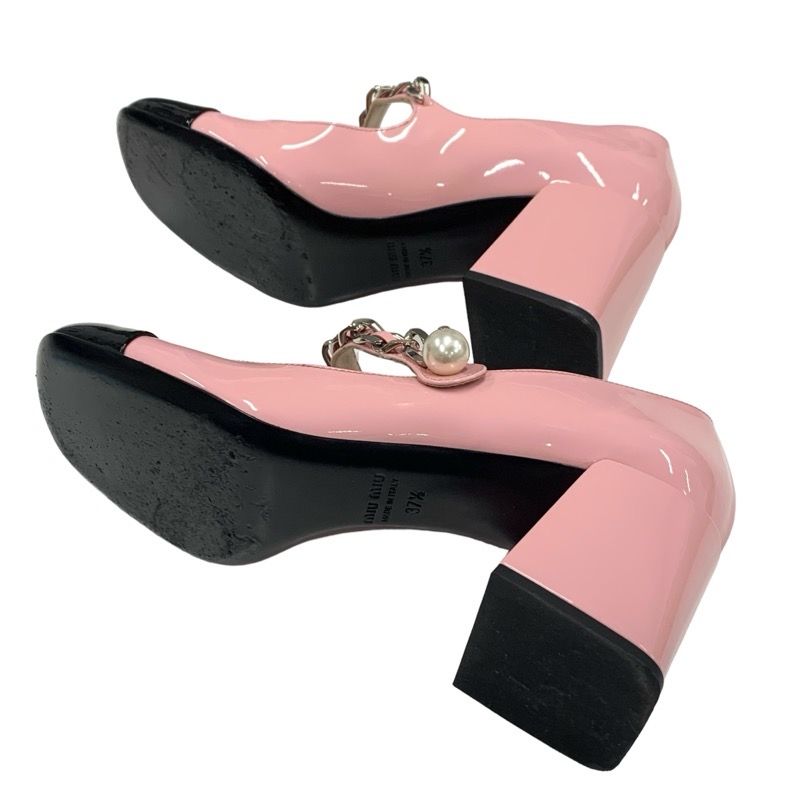 ミュウミュウ MIUMIU パンプス 靴 シューズ チェーン パール