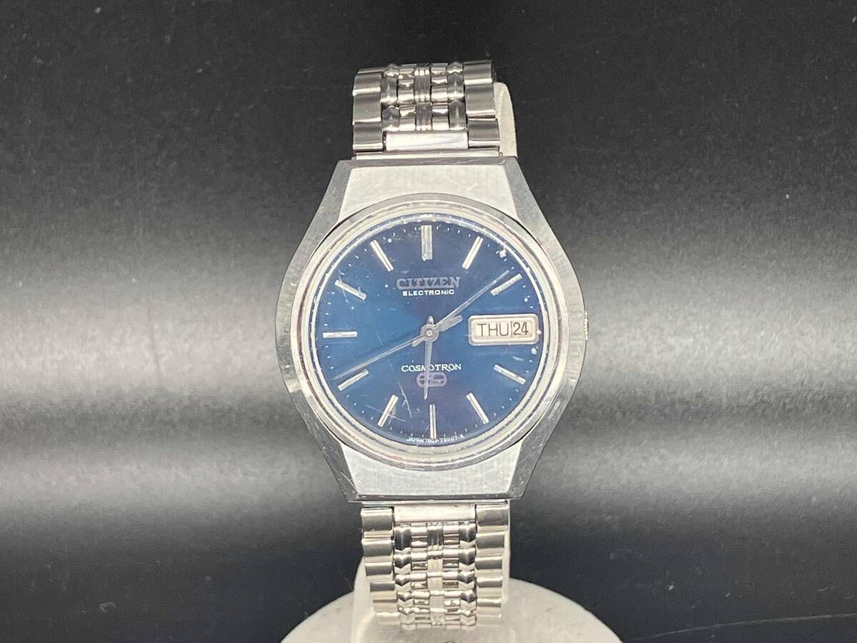 ジャンク品 腕時計 稼働 良品 シチズン QZ 5437-F40977 エクシード シャンパン