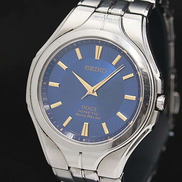 セイコー ドルチェ キネティック オートリレー 5J21-0A40 青文字盤  