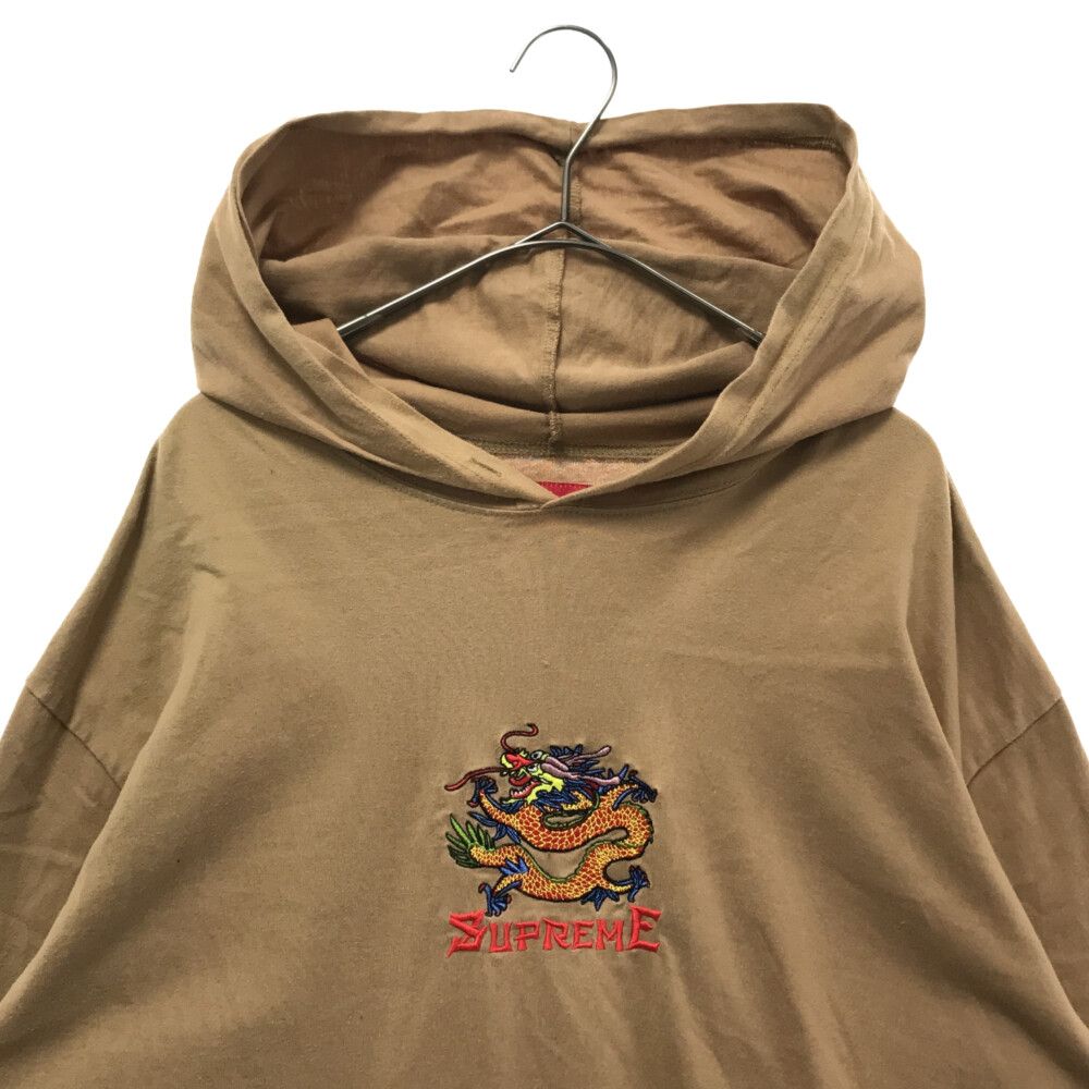 SUPREME (シュプリーム) 22SS Dragon Hooded L/S Top ドラゴン刺繍プルオーバーパーカー ブラウン - メルカリ