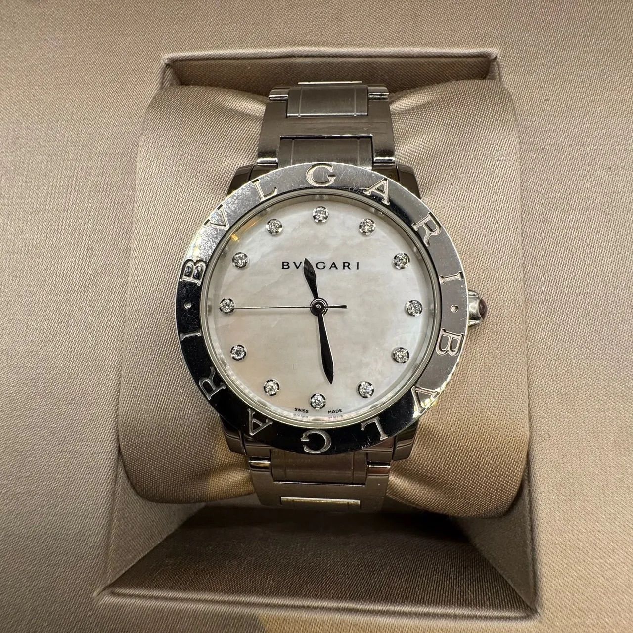 稼働 ブルガリ BBL37S ブルガリブルガリ 12P ダイヤモンド 腕時計 ステンレススチール|SS BVLGARI