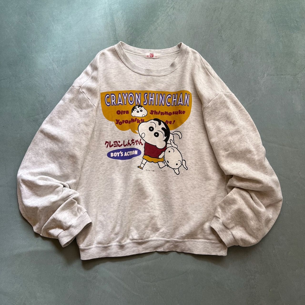 激レア クレヨンしんちゃん ビンテージ スウェット 白 韓国製 バンダイ M