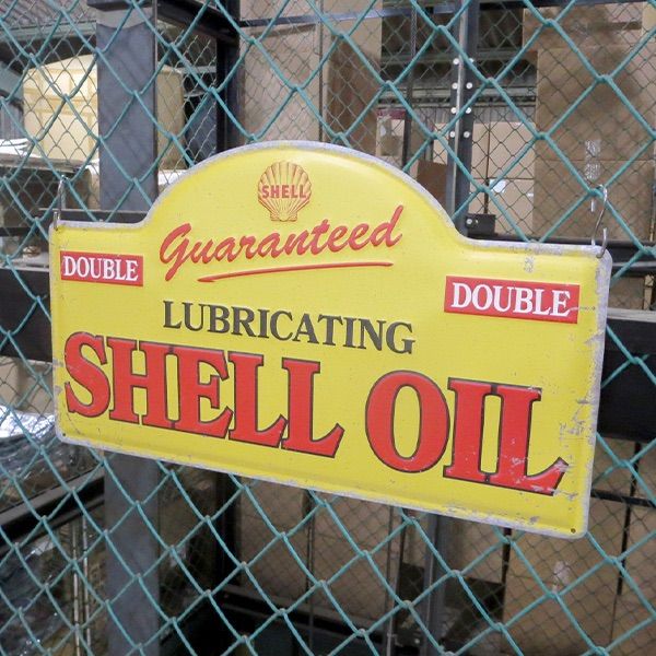 デッドストック品 SHELL シェル灯油 両面 電飾看板 1970年代