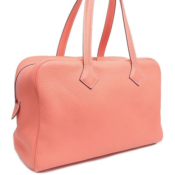 広尾店 エルメス HERMES ヴィクトリア35 ミニボストン トリヨンクレマンス ローズジャイプール SV金具 Q刻印 2013年 17104