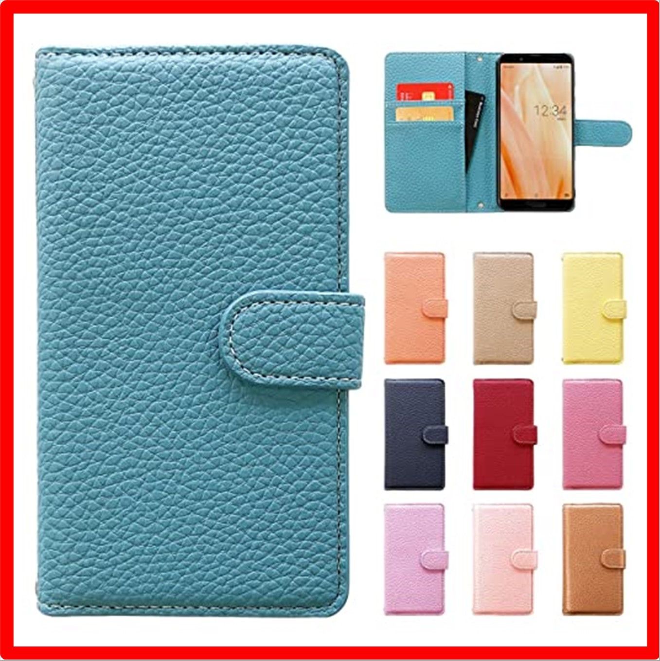 【匿名配送】 OPPO Reno7 A (OPG04/A201OP)_ターコイズブルー OPPO Reno7 A OPG04 A201OP ケース 手帳型 手帳