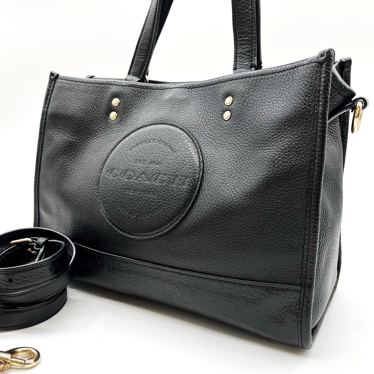【美品】COACH コーチ トートバッグ ハンドバック ビジネス黒 ブラック COACH コーチ トートバッグ ハンドバッグ ブラック デンプシー