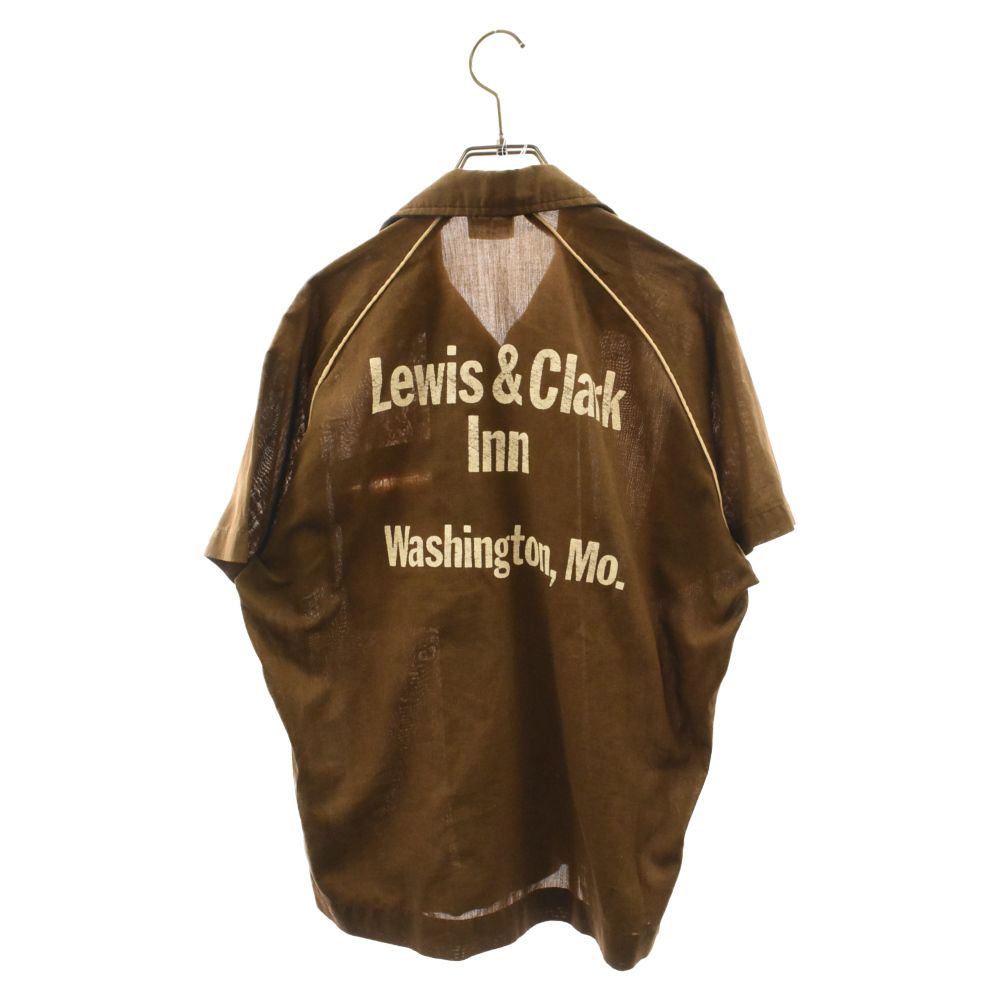 King Louie ボウリングシャツ M ブラウン　70s 70s USA製 King Louieキングルイ チェーン刺繍 ボウリングシャツ