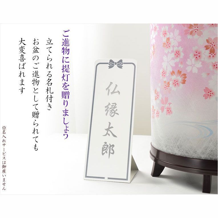お盆提灯 桜舞う