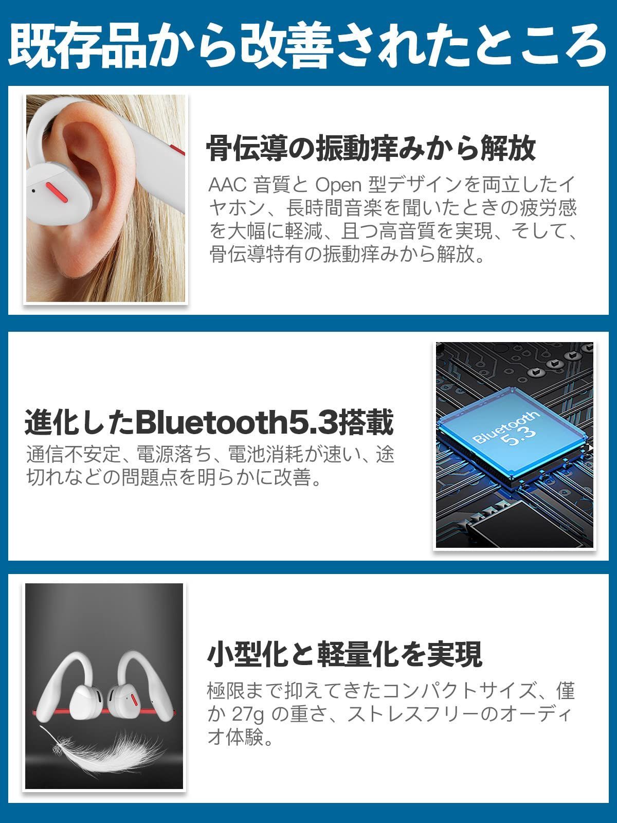 新品・即日発送】【Earaku Musiker Bluetooth イヤホン 日本語音声ガイド 】iitrust 耳を塞がず 開放型 オープンイヤー  マイク付き 耳掛け式 ワイヤレス イヤホン ブルートゥース ヘッドセット Bluetooth5.3+EDR搭 - メルカリ