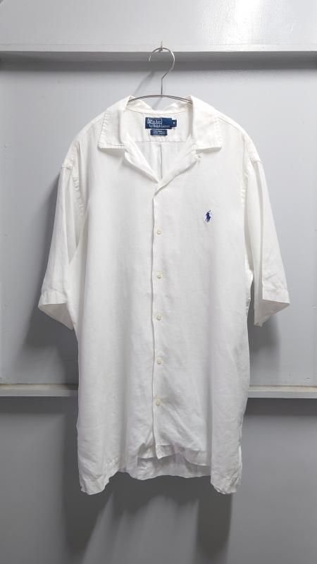 90’s Polo Ralph Lauren CALDWELL” リネン 半袖 オープンカラーシャツ M