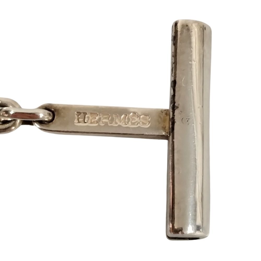 HERMES エルメス ハートモチーフ チャーム キーホルダー シルバー 正規