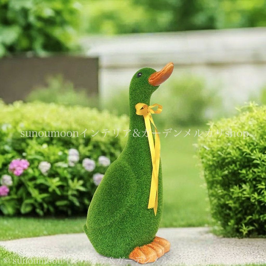 ガーデン おしゃれ ガーデンオブジェ ガーデンインテリア あひる ガーデンオーナメント インテリア 樹脂 雑貨 アヒル フェイクグリーン ガーデニング 庭の装飾 置物 緑 ガーデン雑貨 お洒落 鳥 8-14