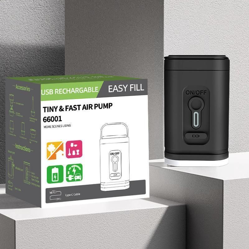 電動空気入れ エアーポンプ 電動ポンプ 充電式 1200mAh キャンプ 携.式 空気抜き タイニーポンプ 200L|分 コンパクト 照明ライト付き 4000p