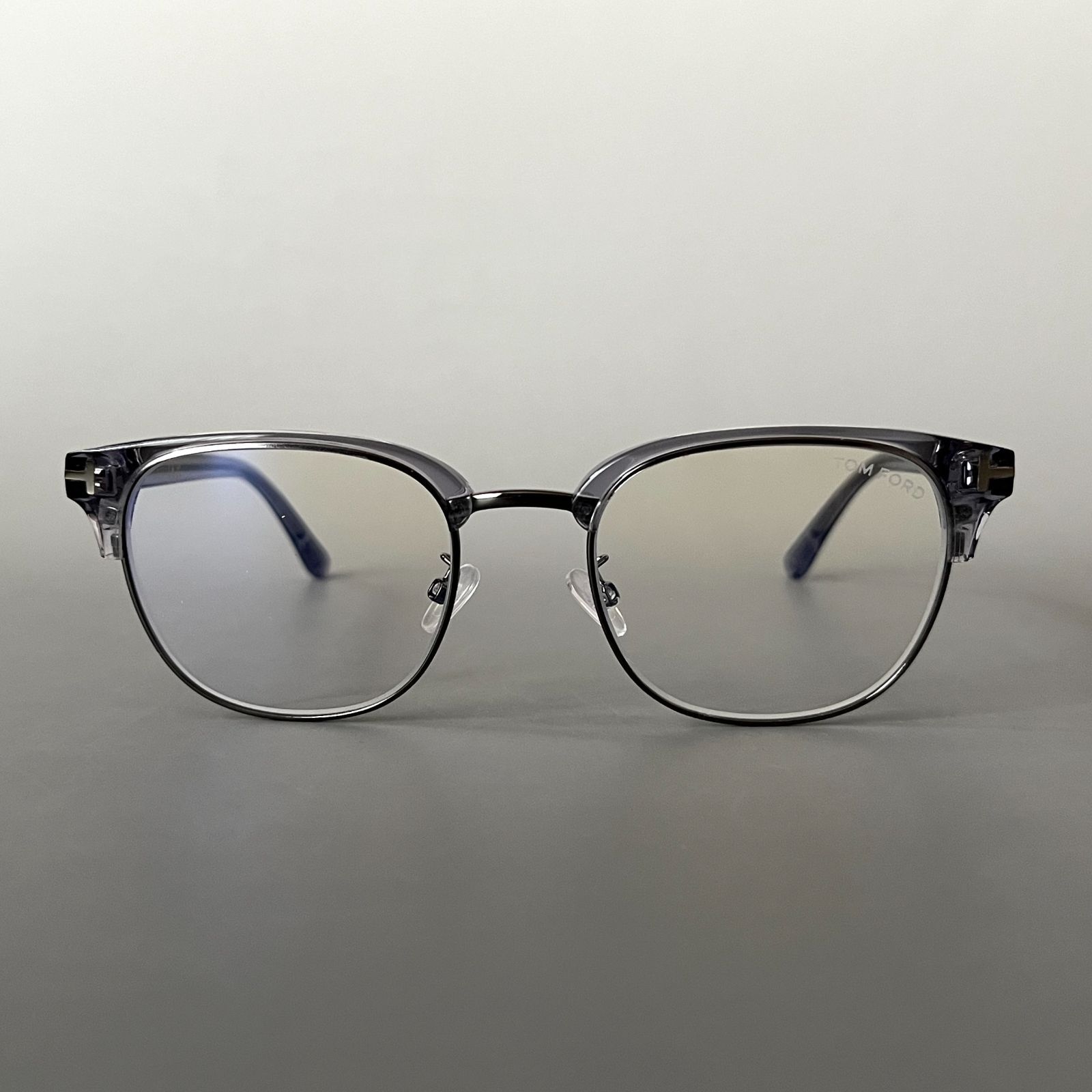 トムフォード メガネ サーモント ブロー クリア グレー 灰 スタイリッシュ メガネ トムフォード メンズ レディース TOM FORD サーモント