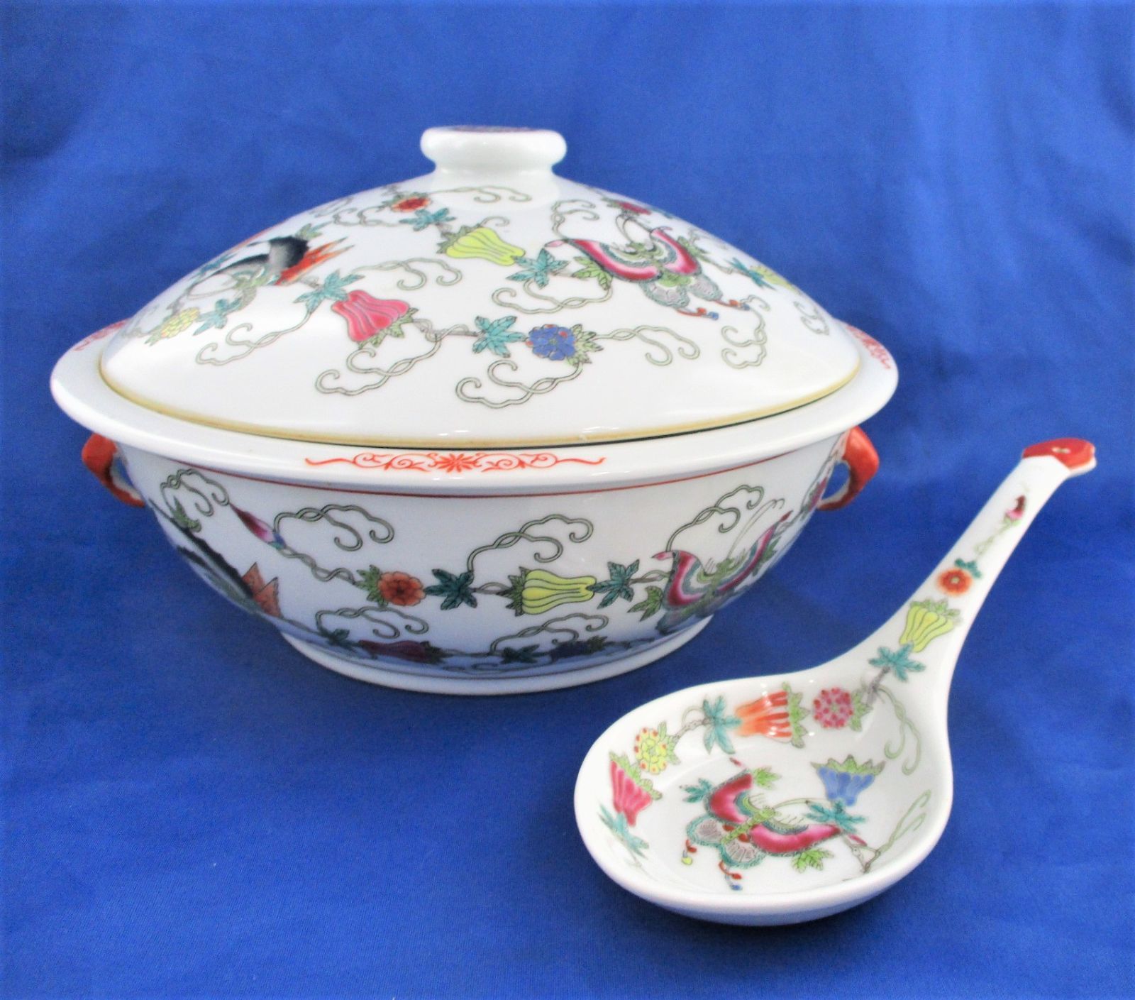 中国古美術　色絵陶器 XMF-中国古美術 時代物 花入 花瓶 花器 色絵 赤絵 赤緑彩 蓮図