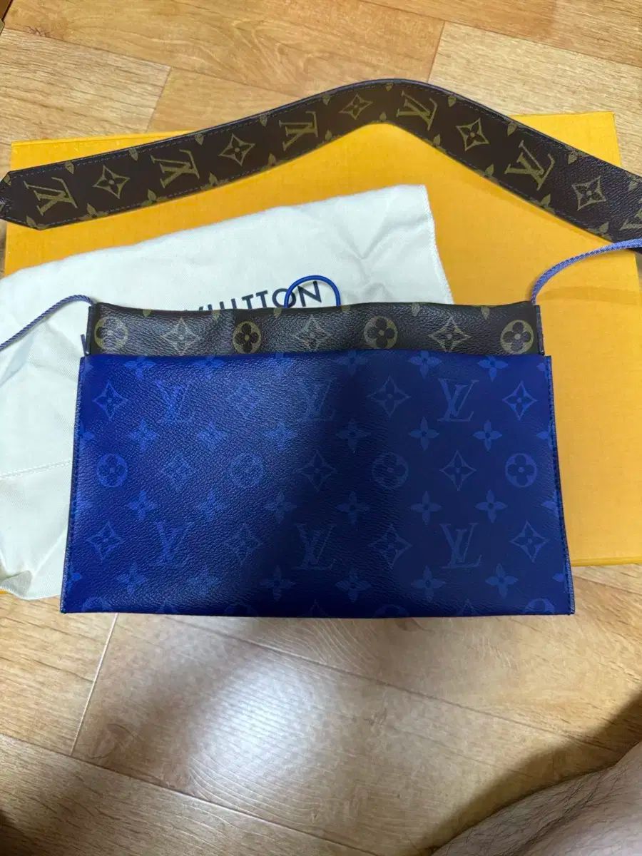 os Louis Vuitton ルイヴィトン スプリット サコッシュ ブルー|ブラウン