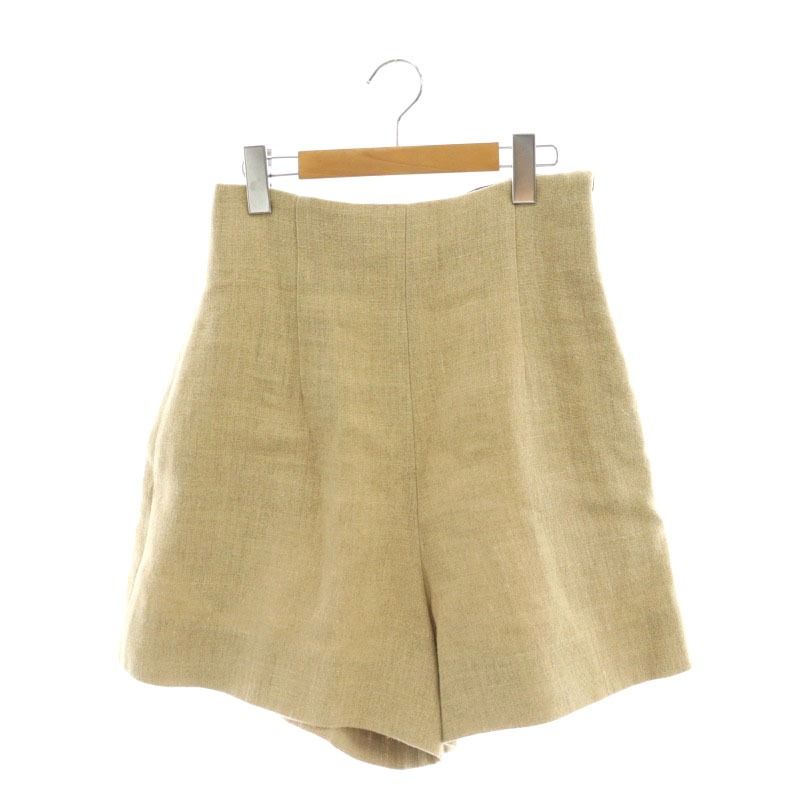 マディソンブルー MADISONBLUE HIGH WAIST SHORTS HEAVY LINEN ショートパンツ キュロットパンツ M ベージュ |SS OS