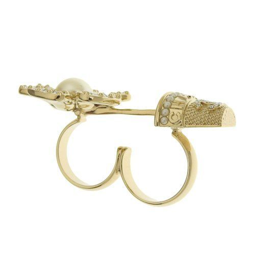8840) 【シャネル】 CHANEL ココマークフラワー 2連 リング 指輪