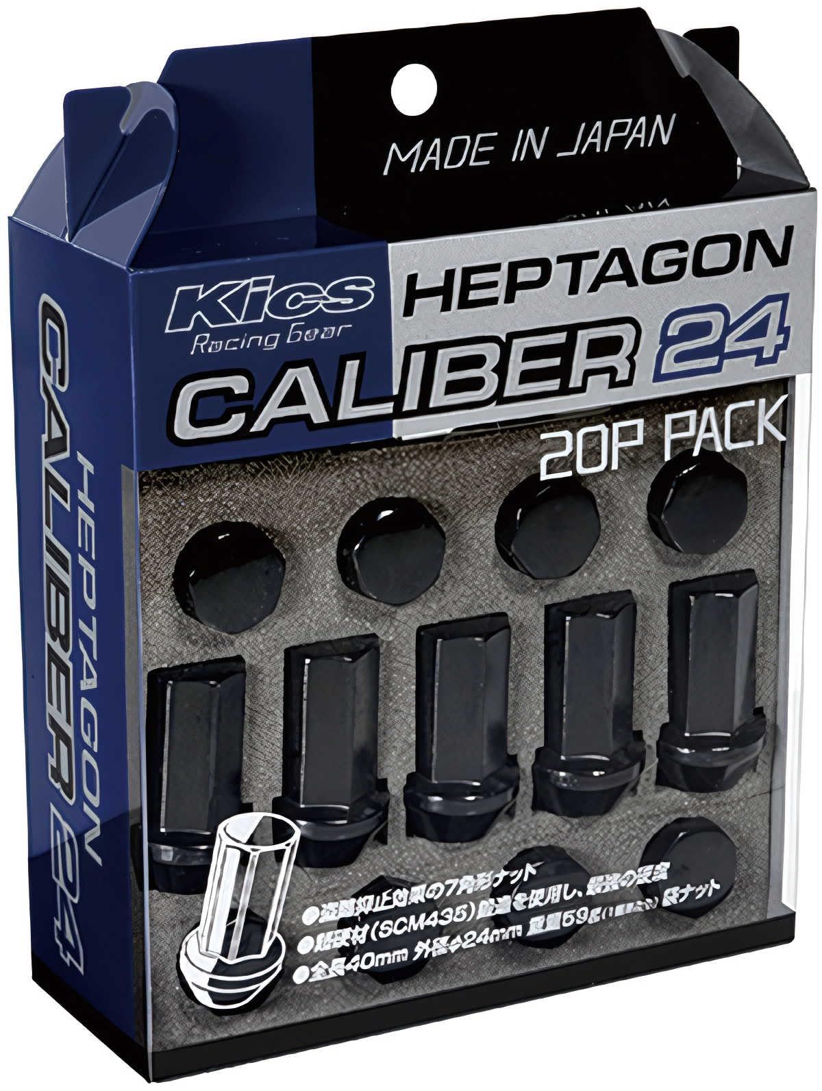 協永産業 HEPTAGON CALIBER 24 M12×P1.25 個数 20P ブラック HPC03K