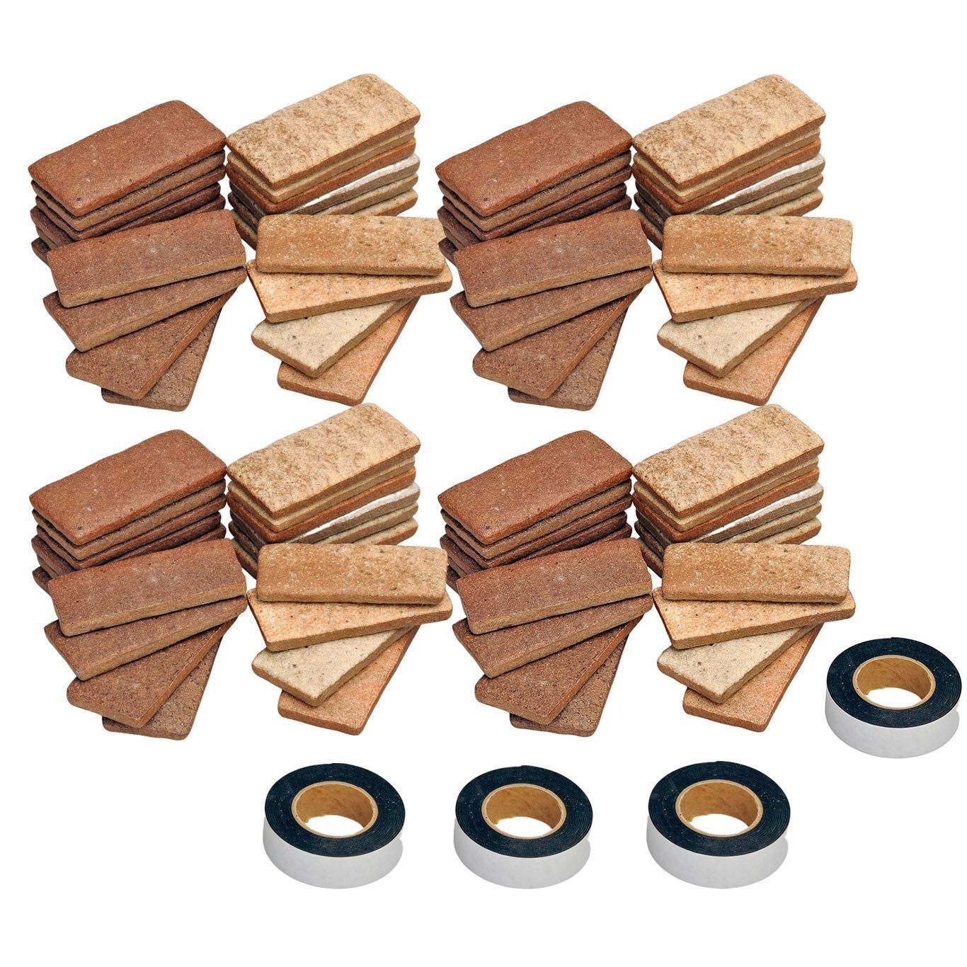 新着商品 貼り付け DIY 簡単 両面テープ 手軽 発泡磁器質タイル 約4.5×9.5×厚1cm リメイク かるかるレンガタイル 80枚 日本製 酒井産業