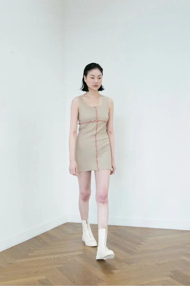 RA VIDE ラビッド SLEEVELESS DRESS パイピングドレスベースレンジ
