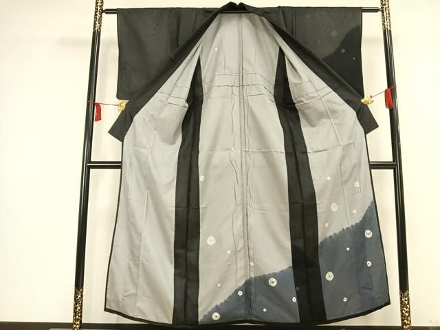 平和屋着物▽訪問着 無双 紗袷 紗×紗 絞り 丸文 正絹 逸品 AAAV8401fy