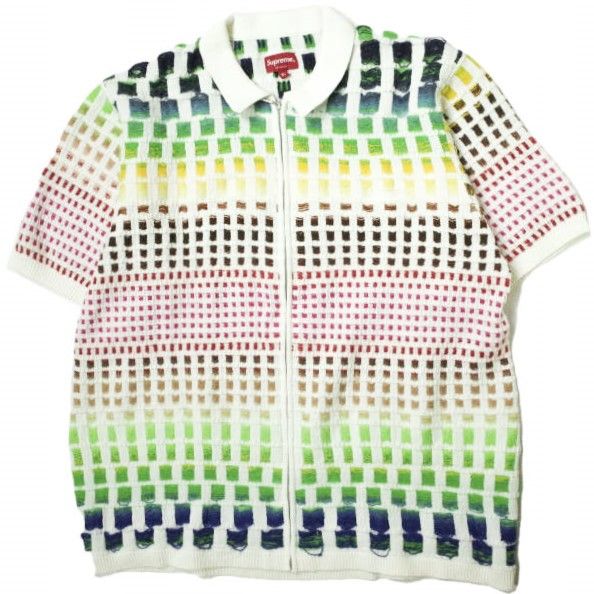 新品 SUPREME シュプリーム 23SS Gradient Grid Zip Up Polo