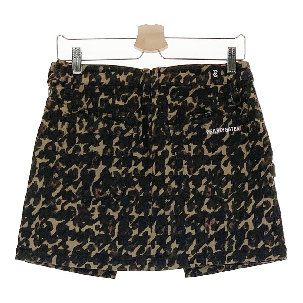 サイズ 1 PEARLY GATES パーリーゲイツ 055-2234016 ストレッチスカート 千鳥 レオパード柄 ブラウン系 240101543740 ゴルフウェア レディース ストスト