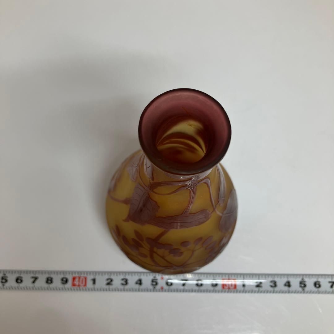 アンティーク フランス在銘酸化腐食彫小花瓶高さ16cm 東K5-0729 トヒエ