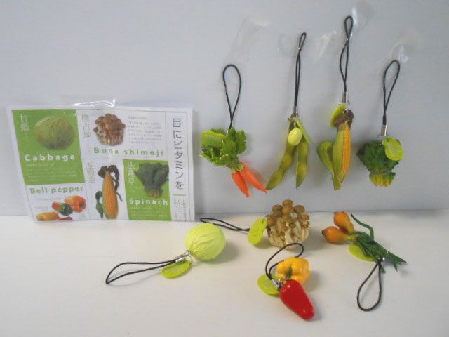 ♯Jpi18BJ カプセルQ ベジコレ!野菜 ストラップ コレクション 8種