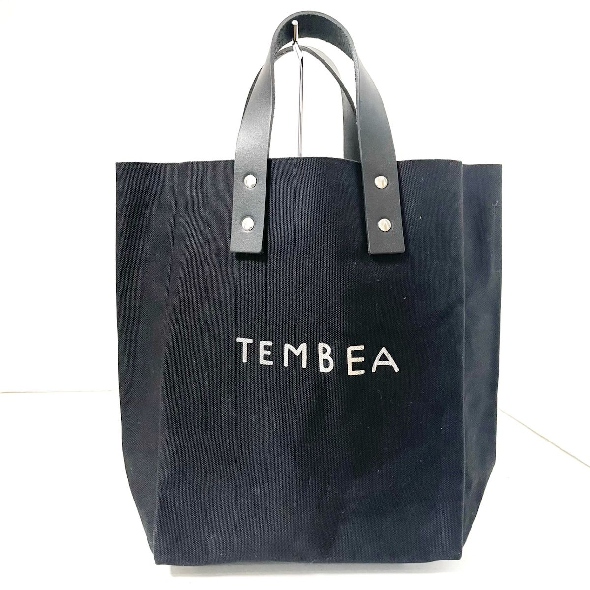 TEMBEA(テンベア) トートバッグ - 黒×シルバー レザー - メルカリ