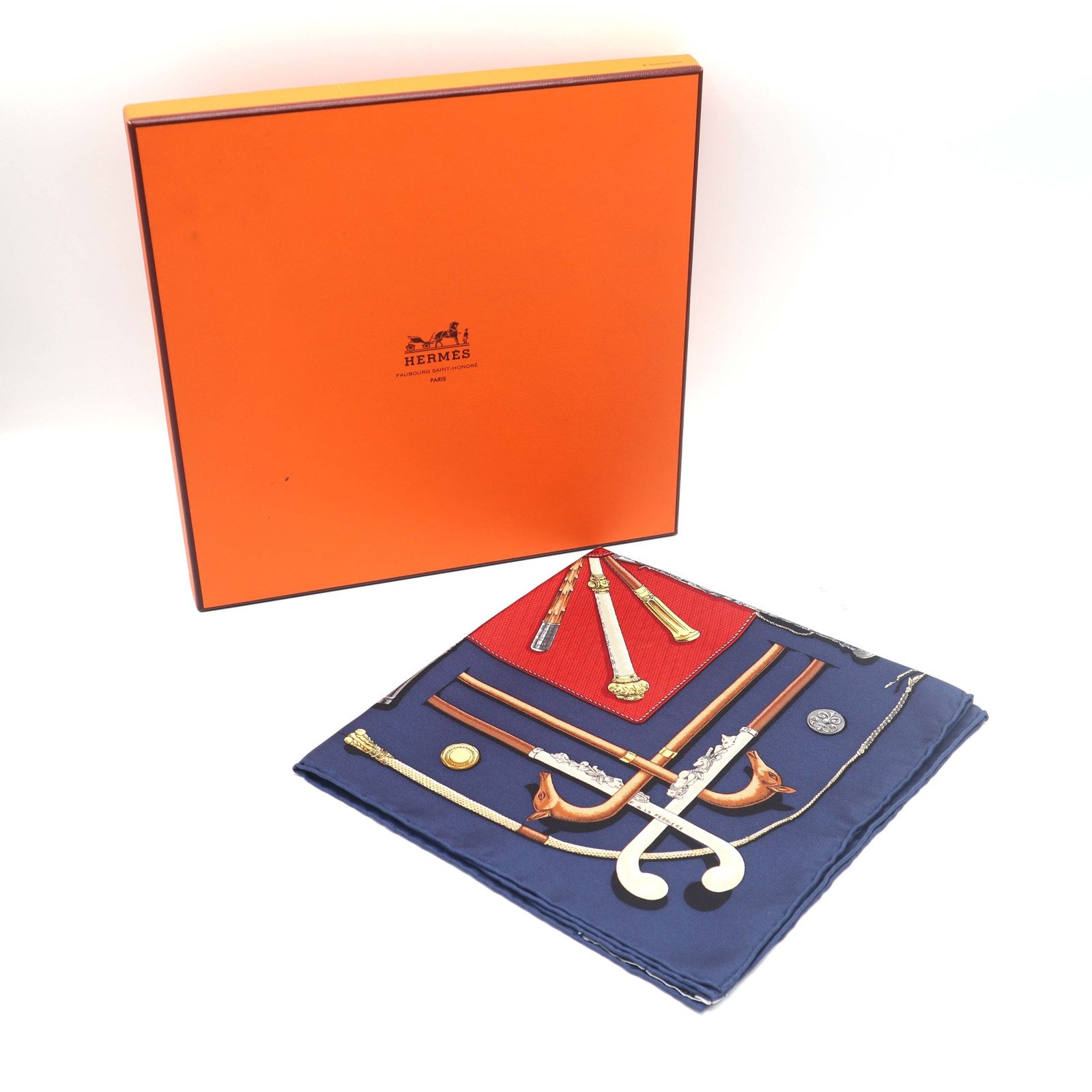 HERMES エルメス スカーフ プチカレ カレ40 CANNES＆POMMEAUX