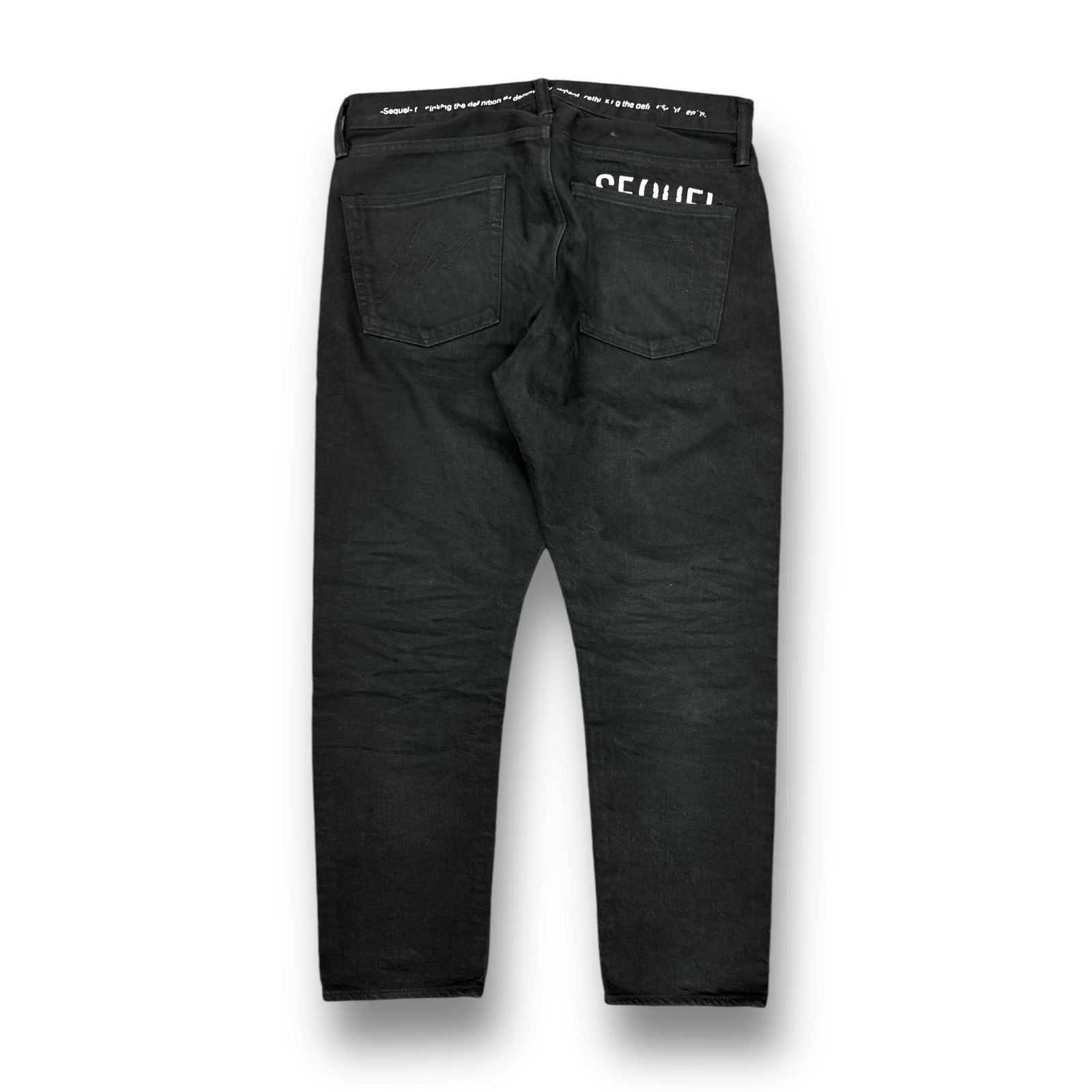 SEQUEL × FRAGMENT DESIGN 19AW デニムパンツ ジーンズ シークエル フラグメントデザイン コラボ ブラック M SQ-1911-PANTS-07 67743A5