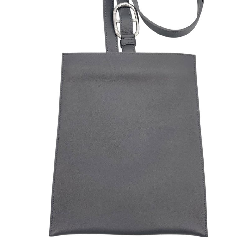 エルメス HERMES ポルトフォイユ ポッシャンプリュス U刻印 ブラック シルバー金具 スイフト ユニセックス ボディバッグ