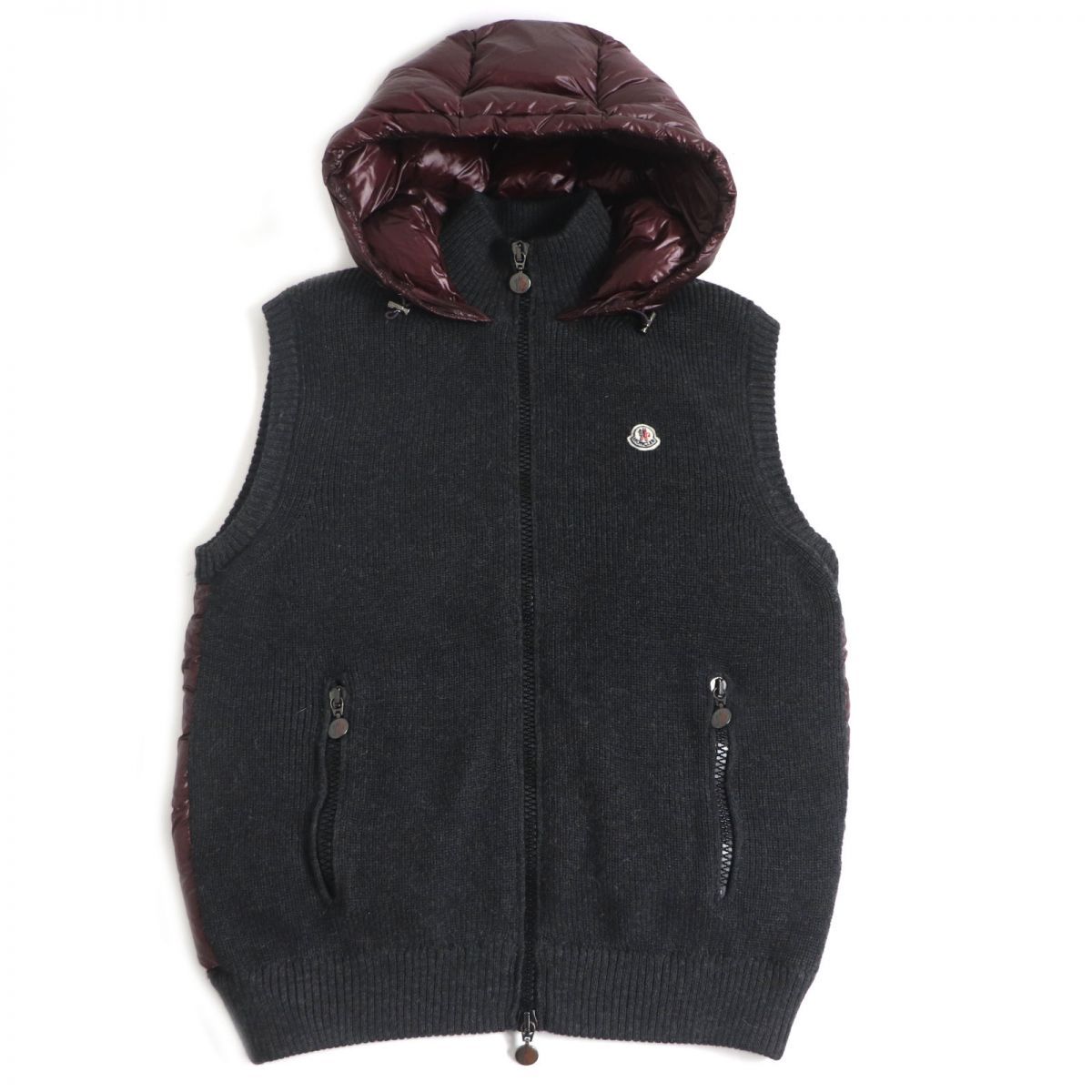 美品□MONCLER/モンクレール MAGLIONE TRICOT GILET ロゴワッペン