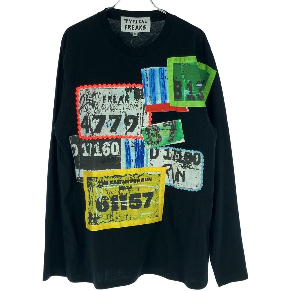 TYPICAL FREAKS ティピカル フリークス 24AW パッチワークロングスリーブカットソー ブラック M