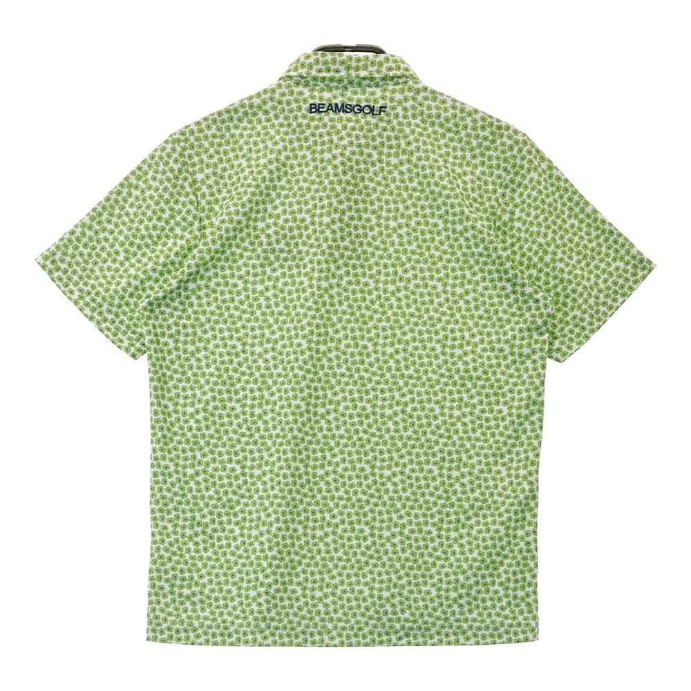 サイズ M BEAMS GOLF ビームスゴルフ 半袖ポロシャツ ボタンダウン 花柄 グリーン系 240101531730 ゴルフウェア メンズ ストスト