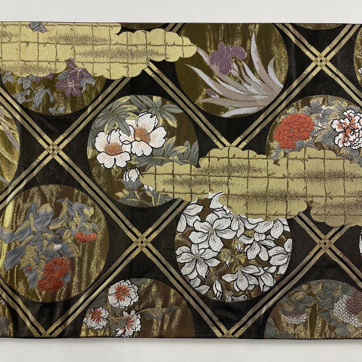 TQG 本物　天保2朱判金　MS63 袋帯 美品 秀品 落款 本金箔二重織 関西仕立て 格天井 金糸 箔