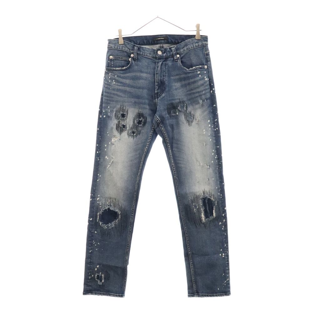 NUMBER (N)INE (ナンバーナイン) VINTAGE CLASH SLIM TAPERED DENIM PANTS ヴィンテージ クラッシュ スリム テーパード デニムパンツ インディゴ NMBpt747