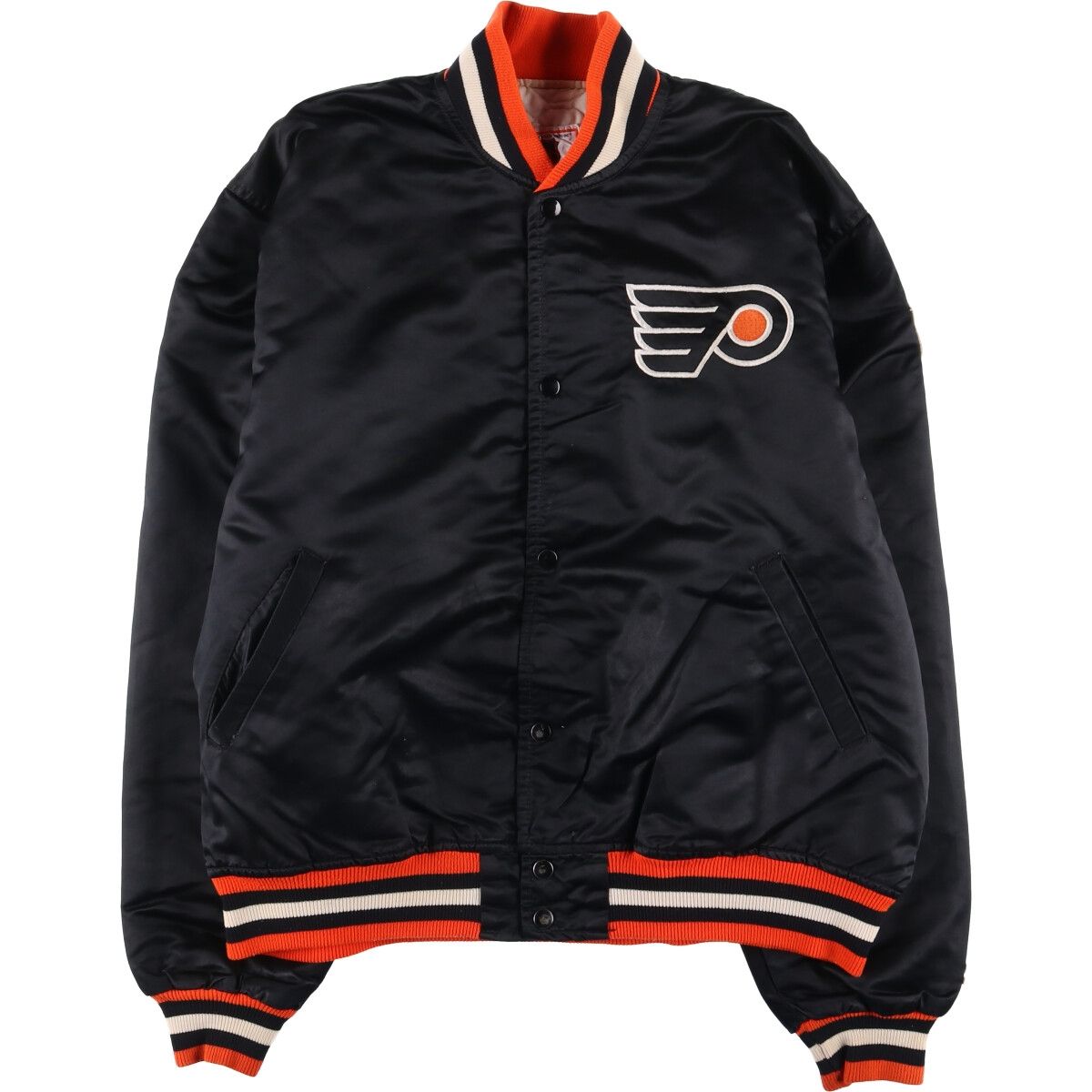 古着 80年代 スターター Starter NHL PHILADELPHIA FLYERS フィラデルフィア フライヤーズ 中綿入り ナイロンスタジャン|eaa548656