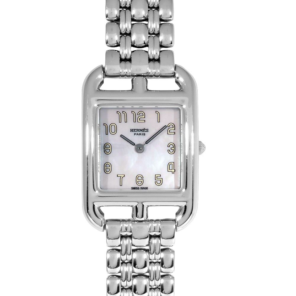 エルメス HERMES CC1.210 ケープコッド 腕時計 シェル文字盤 SS クォーツ レディース