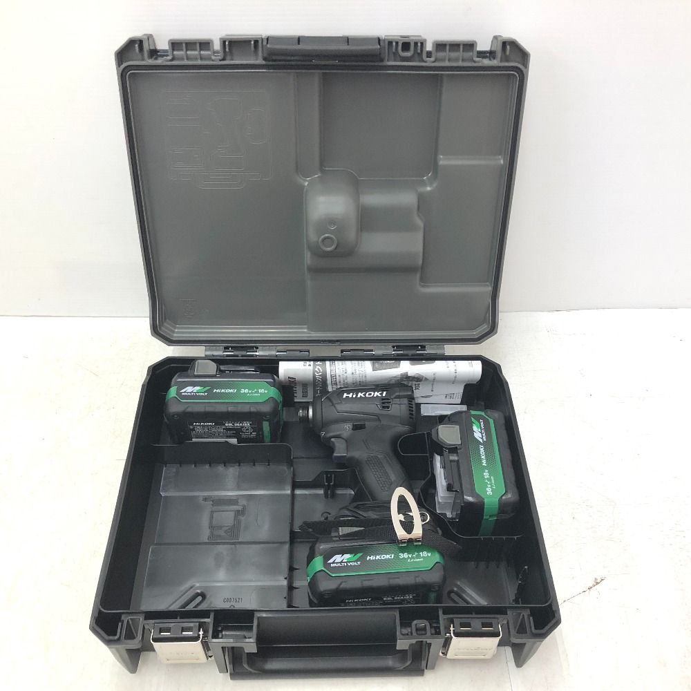 HiKOKI マルチボルト18V コードレスインパクトドライバ ストロングブラック 充電器なし ケース バッテリ3個セット WH18DE 3XNBZ ♥品