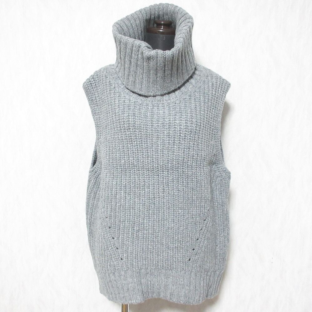 美品 21AW CINOH チノ メリノウール ノースリーブ タートルネック ニット セーター 21WKN007 サイズ36 ブラック レディース 古着 中古 美品 CINOH チノ メリノウール ノースリーブタートルネック
