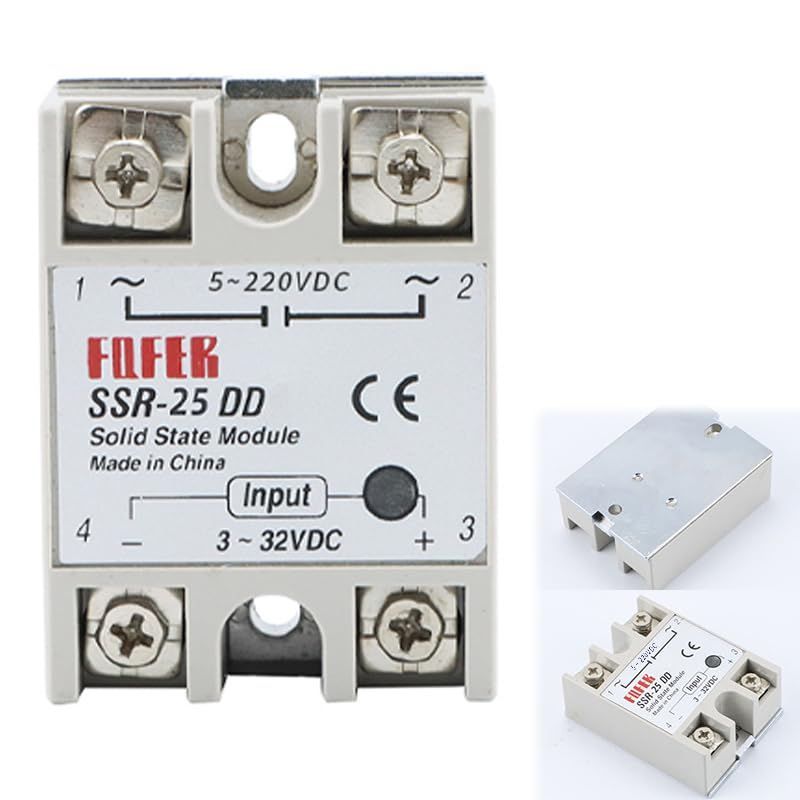 25A_SSR-25DD,1個セット REYLNXR SSR-25DD DC12V 25A SSRリレーモジュール 制御ソリッドステートリレー ...