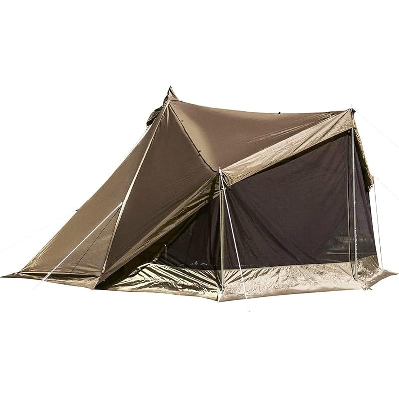 山善 ポップアップテント エクルベージュ ブラックコーティング ワイド