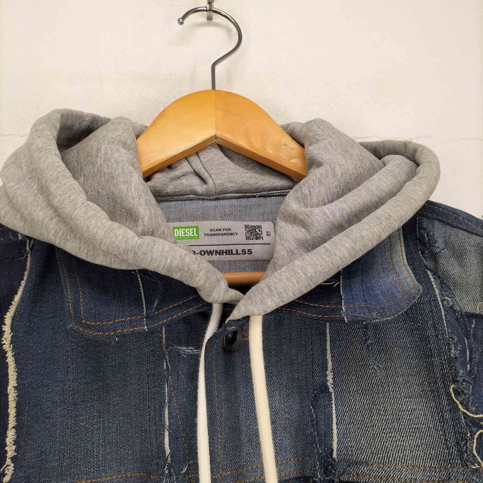 ディーゼル DIESEL D-OWNHILL55 パッチワークデニムジャケット メンズ 
